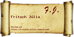 Fritsch Júlia névjegykártya